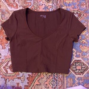 Chocolate brown aerie Crop Top